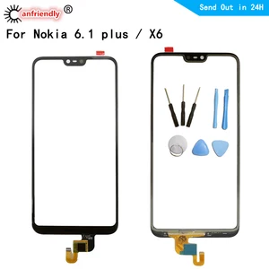 for nokia 6 1 plus x6 touch screen panel replacement digitizer sensor front glass for nokia 6 1 plus x6 mobile phone parts free global shipping