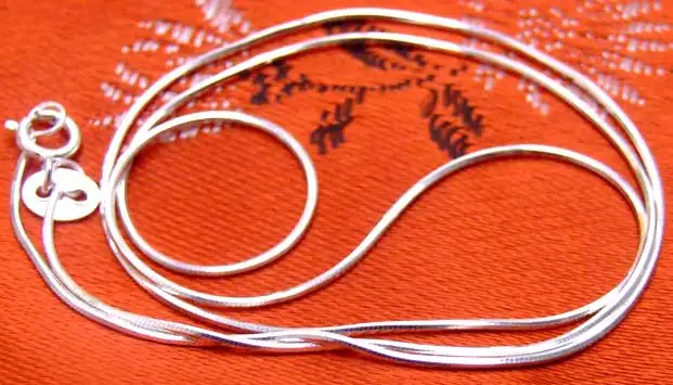 Цепочка Из серебра 0 8 мм в форме змеи 16 дюймов для изготовления ювелирных изделий