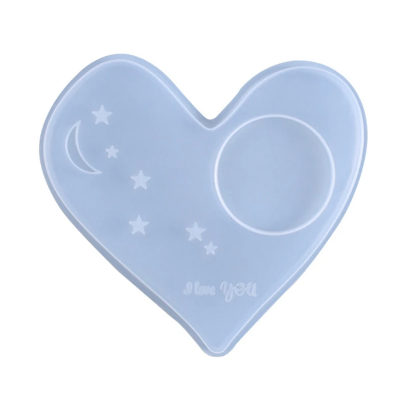 

Love Heart Stars Coaster Epoxy Resin Mold Candlestick Pad Mat Tray Silicone Mould DIY Crafts Decorations Ornaments Casting Tools