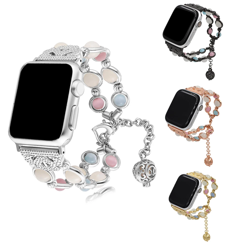 Часы совместимые с Apple Watch Band для женщин девушек ручная работа ночник светящийся