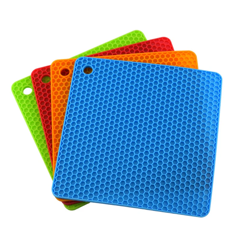 

Silicone Pot Holder Trivet Mats Spoon Rest Eco-Friendly Dishes Pans Table Placemats Heat Resistant Mats Kitchen Accessories Sets