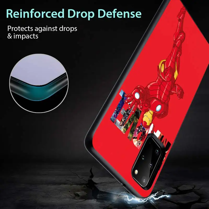 

Marvel Q-iron man for Samsung Note 8 9 10 20 M02 M10 M10S M20 M21 M30 M31 M31S M40 M60S Ultra Plus Black Phone Case