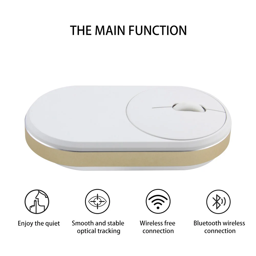 Беспроводная мышь CHUYI 2 4 + Bluetooth 5 0 перезаряжаемая оптическая USB компьютерная DPI 1600
