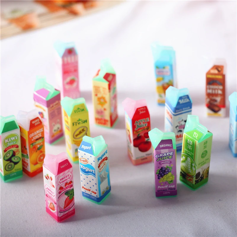 

4 Pcs Miniature Dollhouse Food 1:12 Scale Milk Carton Bottle Drink Cup Pretend Foods For 1/12 Doll House Kitchen Accessories