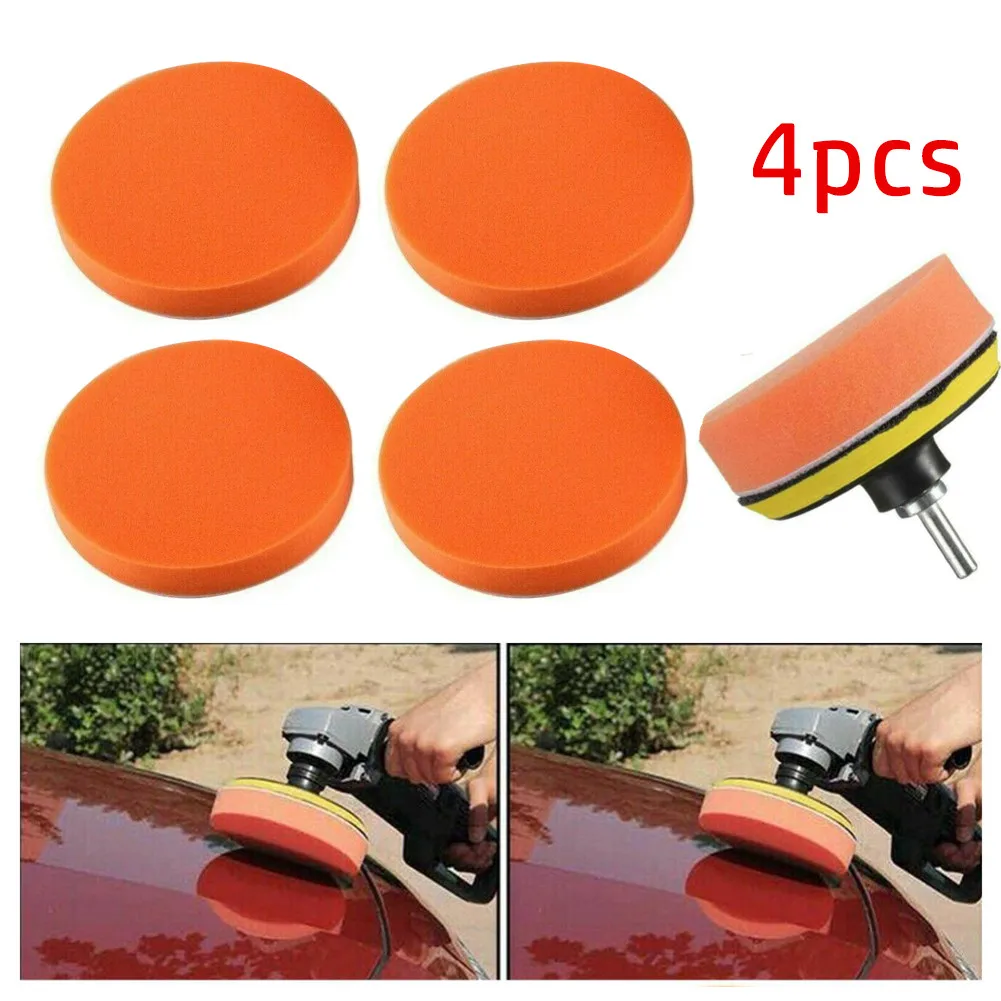 

Sponge Polishing Pad 4PCS 125mm Car Polishing Sponge Orange Smooth Flat Sponge Polishing Pad For Polisher Grinding Pastes