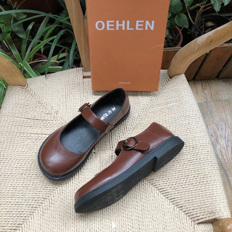 Туфли женские кожаные в британском стиле маленькая ретро Обувь Mori girl для