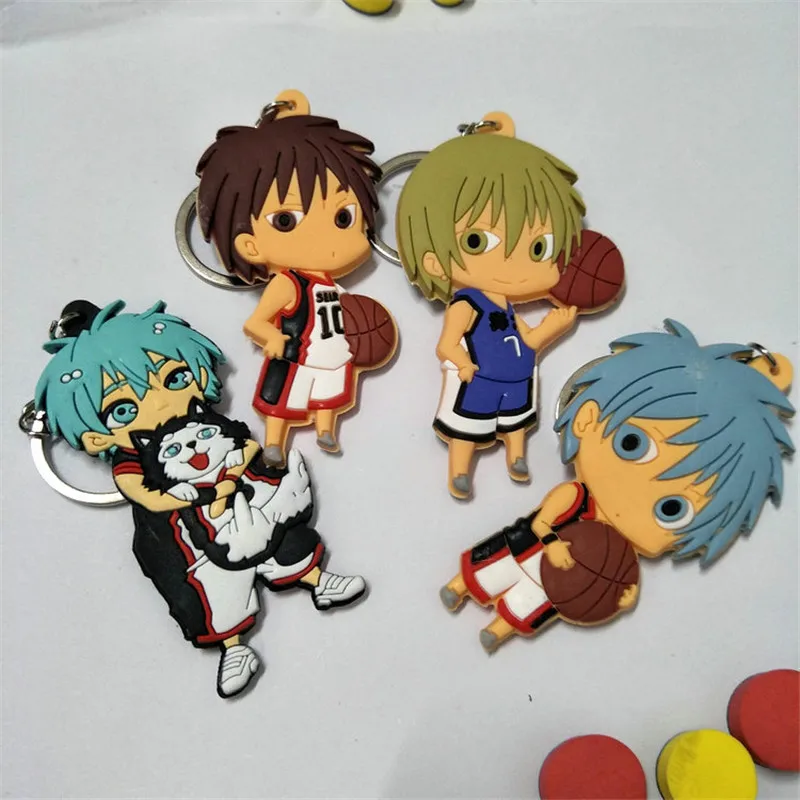 

10 шт./лот Аниме Kuroko без баскетбола брелок Kuroko Tetsuya Kagami Taiga ПВХ Подвеска сумка аксессуары двусторонний брелок