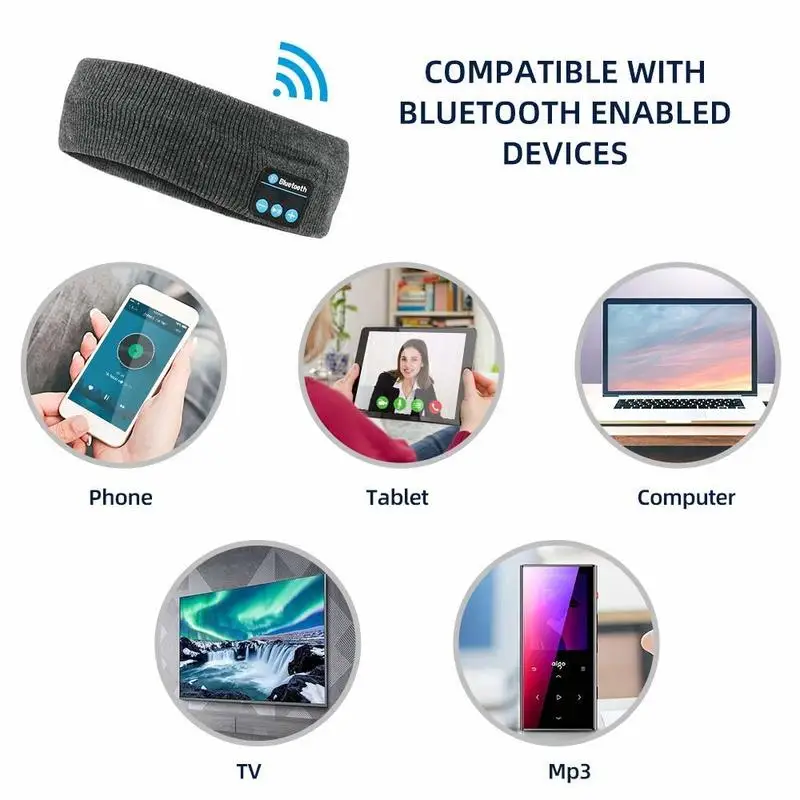 Bluetooth music sports headband Wireless workout yoga hair band for men Sleeping fashion running women sweatband 2020 | Спорт и