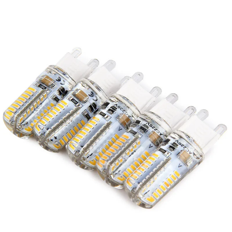 10 шт Мини G9 светодиодный светильник 9W 64 s AC220V 110V лампы SMD3014 с регулируемой