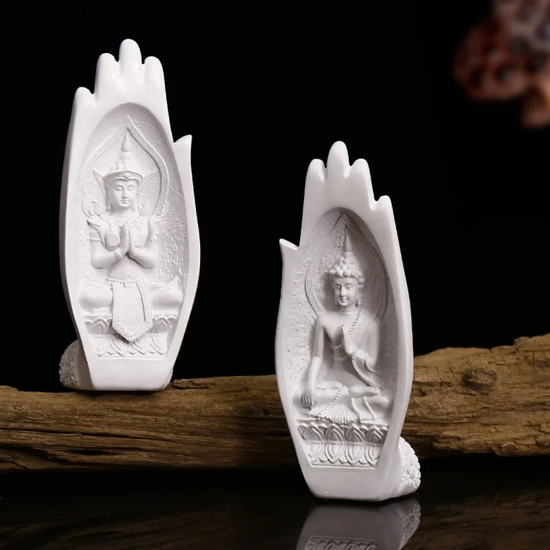 

Chinese Creative Decorative Ornaments Retro Art Buddha Statue Zen Buddha Hand Prayer Safe Furnishings Home Decoration Crafts