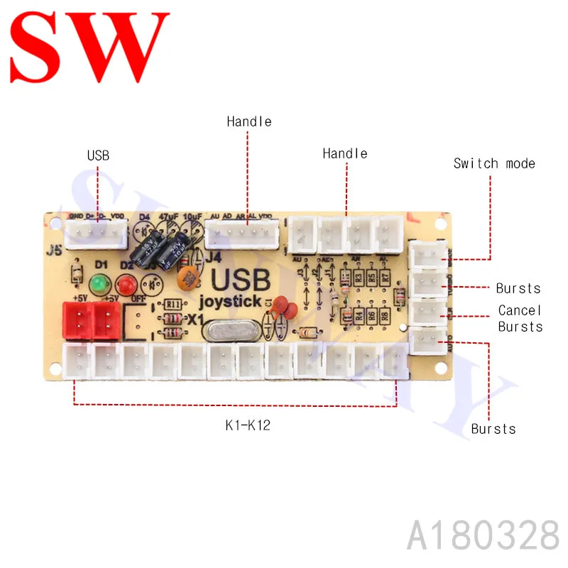 2 игрока DIY аркадный джойстик с 20 светодиодный кнопками+ 2 джойстика+ 2 USB энкодера комплект+ кабели джойстик аркадный набор
