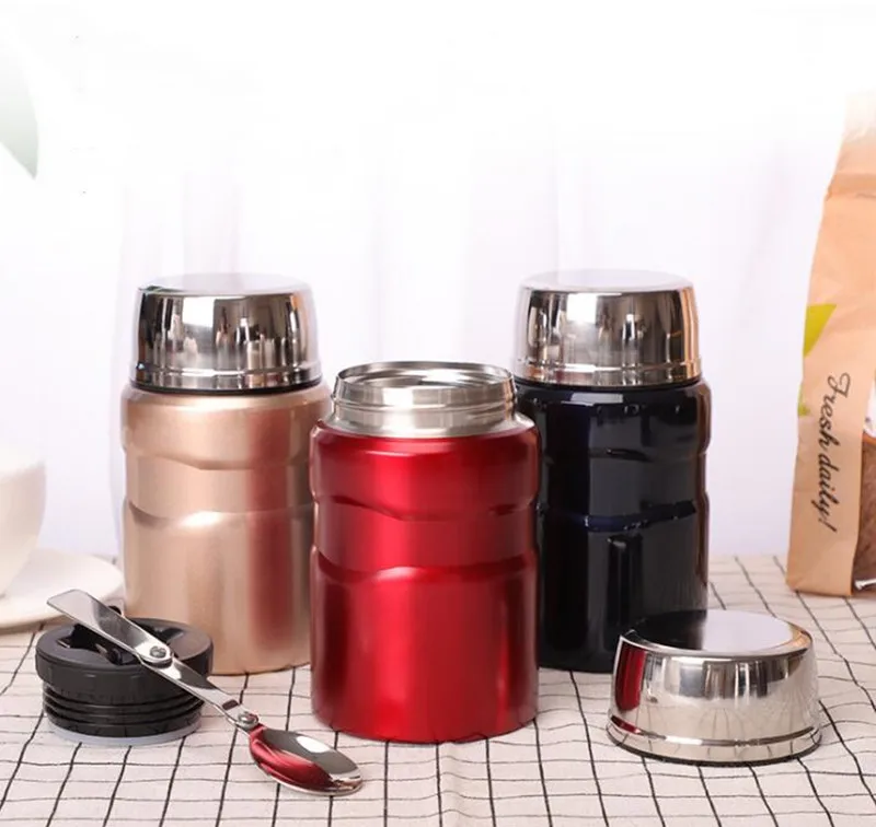 

600ML Portable Stainless Steel Food Soup Containers Vacuum Flasks Thermocup Thermos Lunch Box