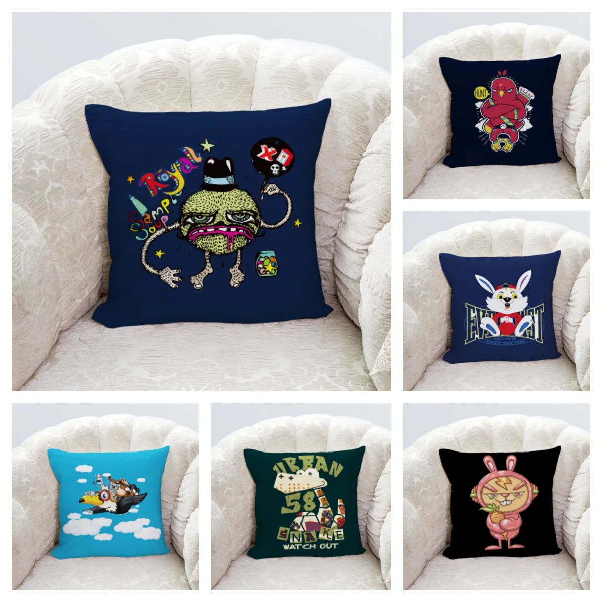 

Cartoon hug pillowcase home decoration sofa pillowcase bedside pillowcase car cushion cover multi-size can be customized