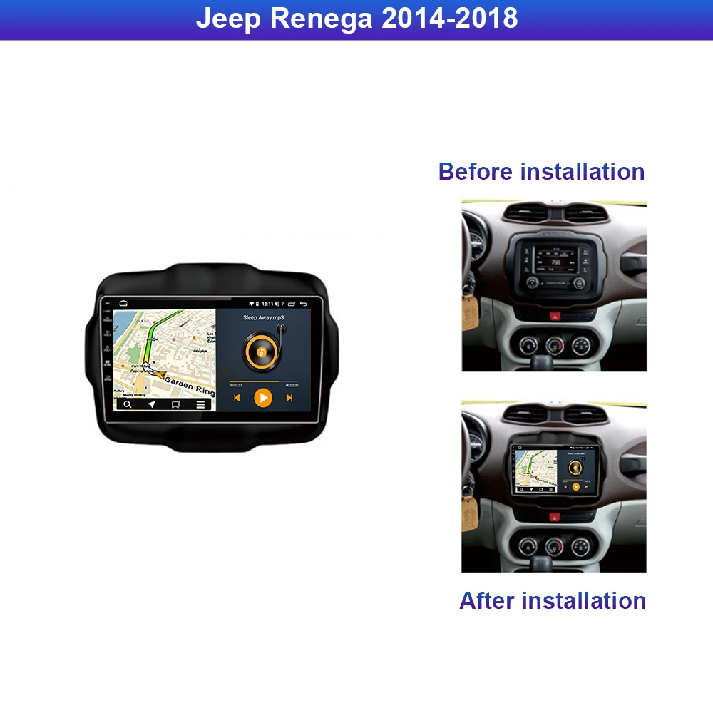 Runningway Android 10 0 5G автомобильный DVD-плеер для Jeep Renegade 2014 2015 - 2017 2018 4G + 64GCar радио