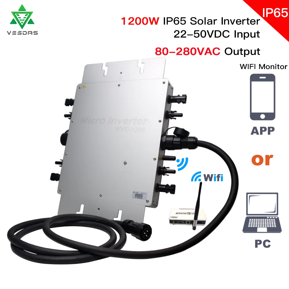 Корабль из Бразилии/Испании/США 1200 Вт MPPT микро Солнечный на сетке галстук