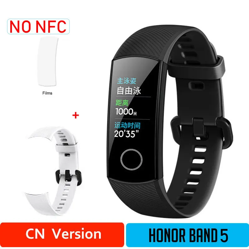 CNblack5moW Глобальная версия Honor Band 5 браслет с кислородом крови смарт-трекеры активности Bluetooth умный Браслет мониторинг сердечного ритма - Цвет: CNblack5moW