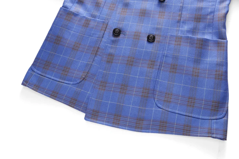 Мужской двубортный блейзер в клетку классический пиджак большого размера 5xl 2019 |