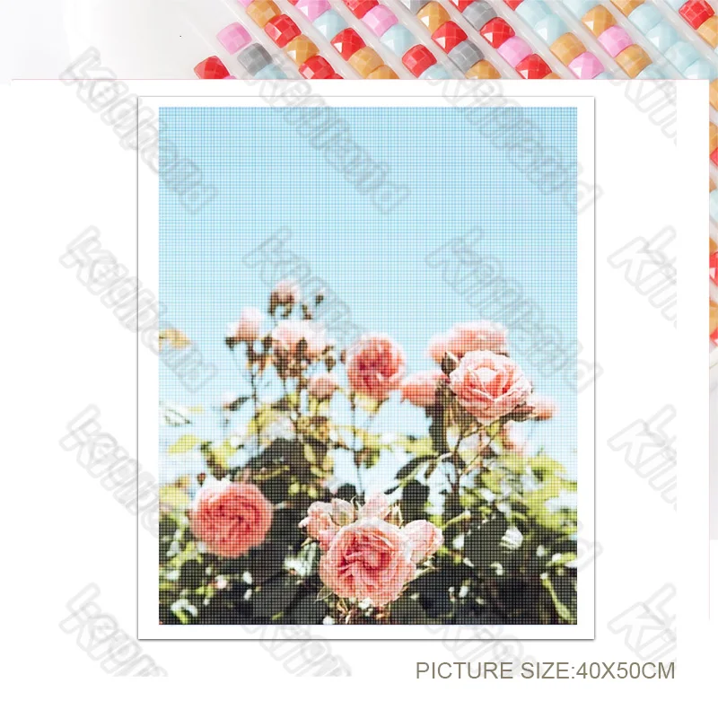 

Diy Diamond Decoration Painting Flower Rose and Lavender Square Diamond Round Diamond Customizable Wall Art Decoration