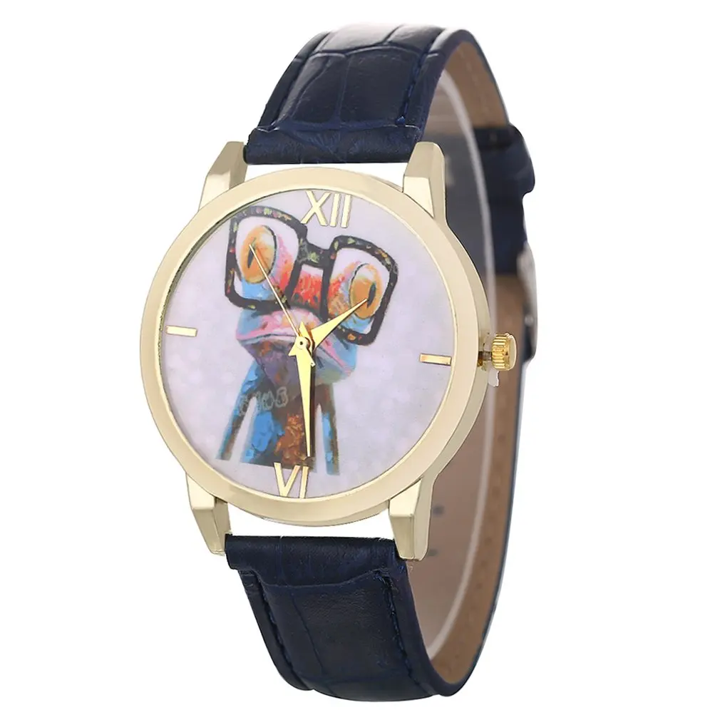 Забавные классические роскошные модные женские кварцевые часы с рисунком