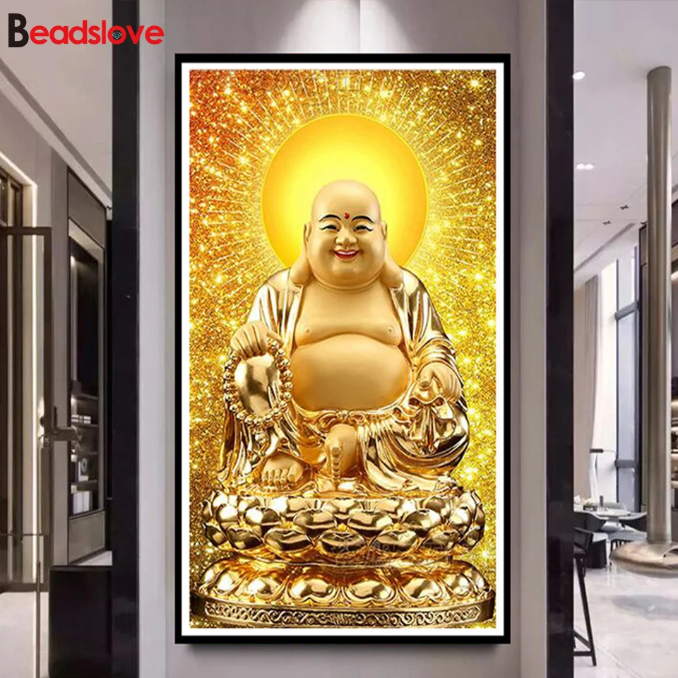 

DIY 5D Diamond Embroidery,Round Diamond Maitreya Buddha statue Full rhinestone 5D Diamond painting cross stitch Home Decor S149