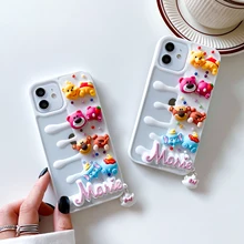 Three-dimensional creative cream animal iPhone 13 12 11 PRO MAX MINI X XR XS Max 8 7 Plus glue phone case