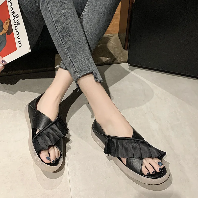 

Beige Heeled Sandals 2021 Women's Ladies Shoes Summer Open Toe Soft Shallow Mouth Black Closed New Peep Comfort Girls Fashion E