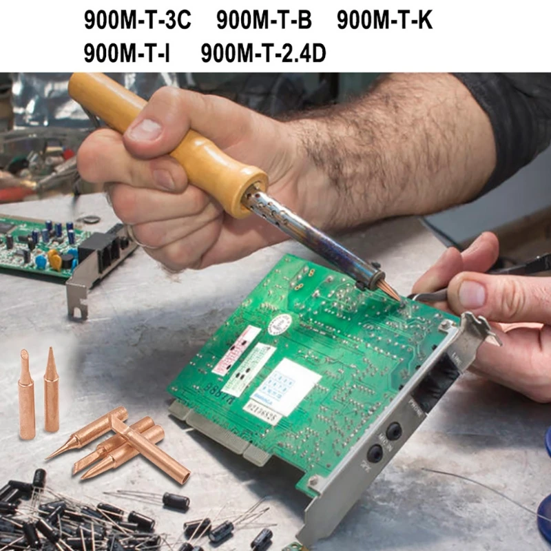 

5 pcs i+b k 2.4d 3c pure copper soldering iron 900m soldering iron tip set, hot bare copper soldering iron tip