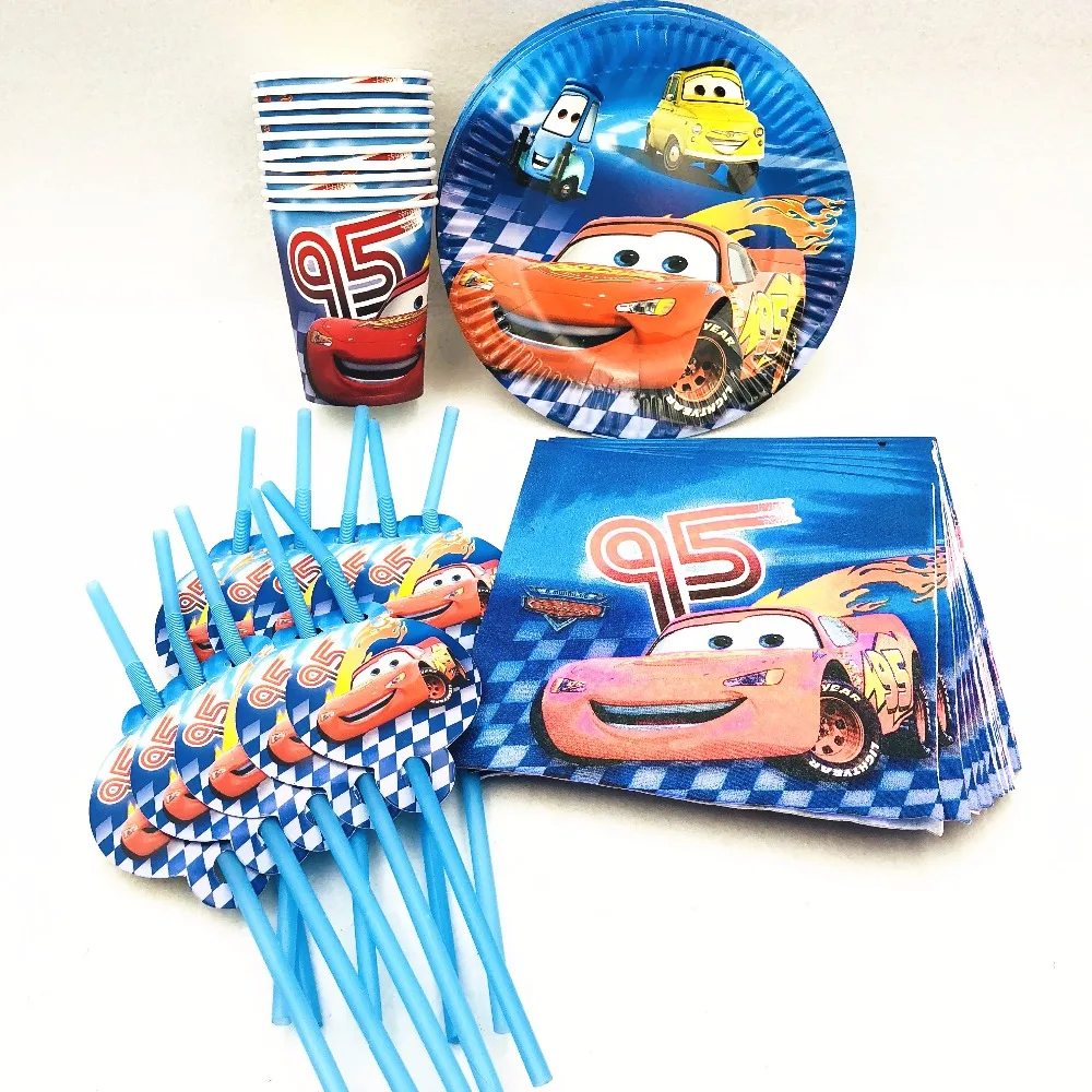 

50pcs/set Cars Theme Party Supplies Kids Birthday Evening Party Decorations Tableware Birthday Party supplies