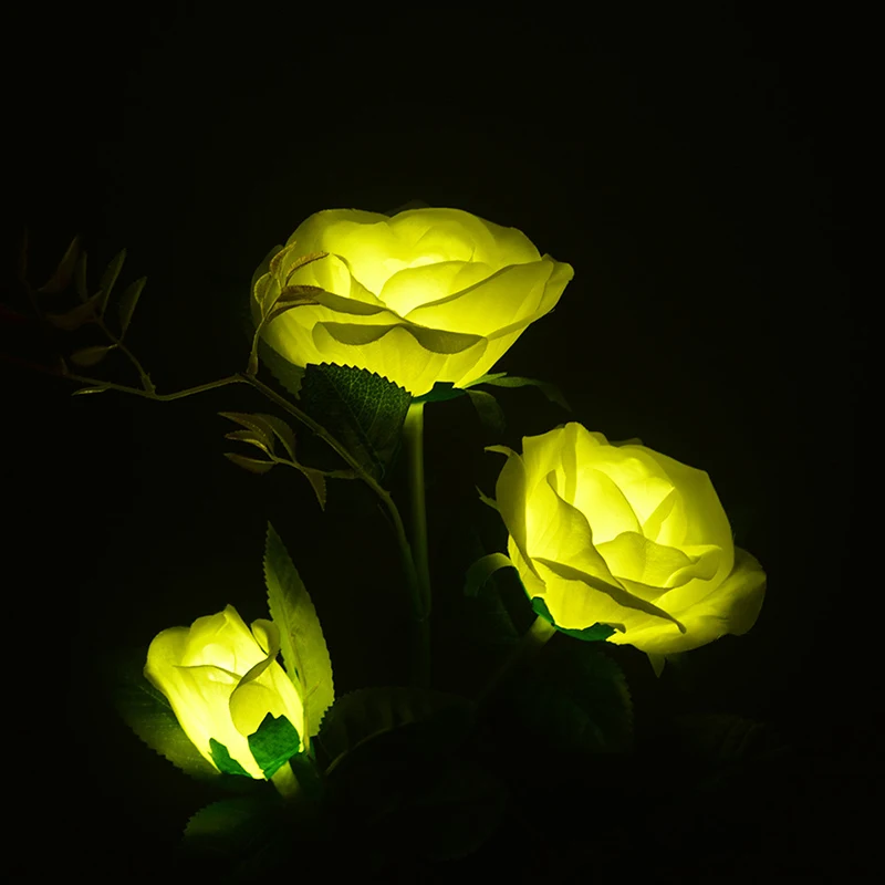 

Solar Rose Light 3 LED Garden Light Artificial Flower Garden Light Lawn Light Plug-in Light (Quantity: 4Pcs)