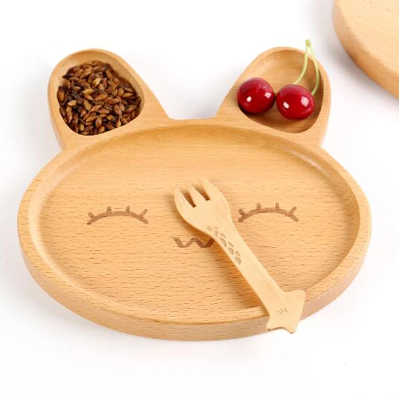 Деревянная посуда детский автомобиль кот панда детская гаджеты милая тарелка