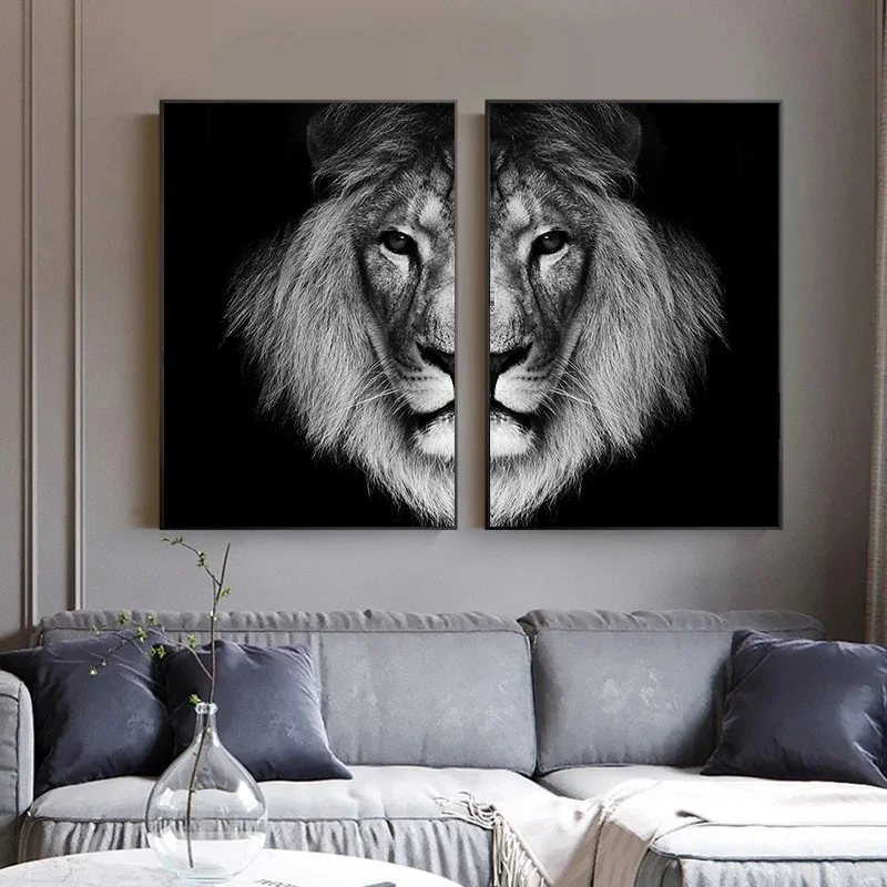 Лев и львица холст настенные картины Искусство Современная декоративная Плакаты