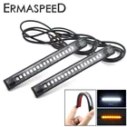 Сгибаемые Боковые Сигналы поворота для мотоцикла, светодиодсветодиодный индикаторы, световые полосы 18SMD, универсальные для мотоцикла, спорта, велосипеда, автомобиля, пара