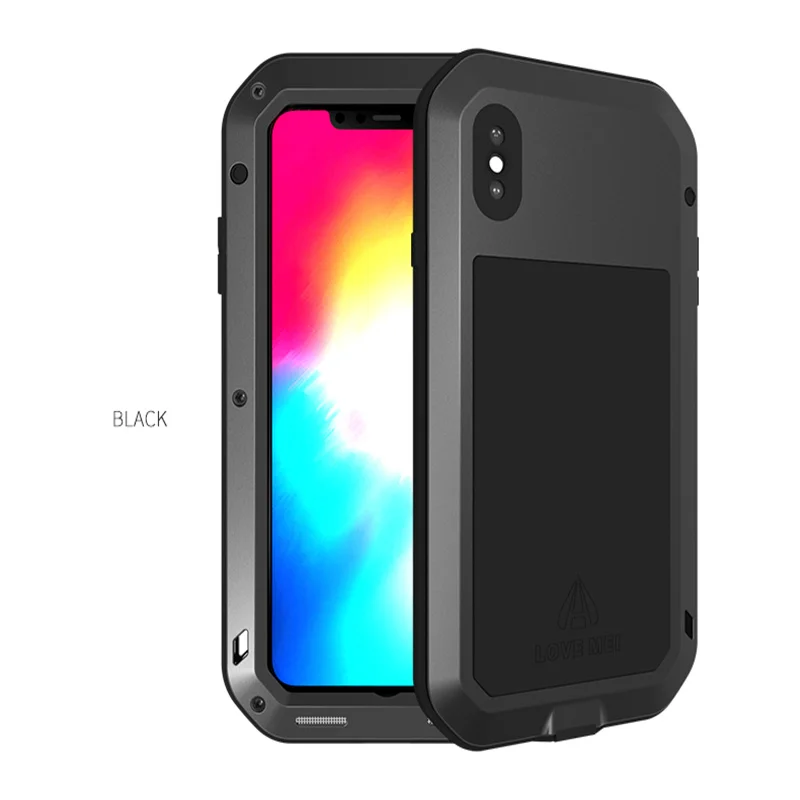 

Original Heavy Duty 360 Full Body Doom Armor Waterproof Metal Case For iPhone XS Max Luxury Shockproof Cover For iPhone XR Case