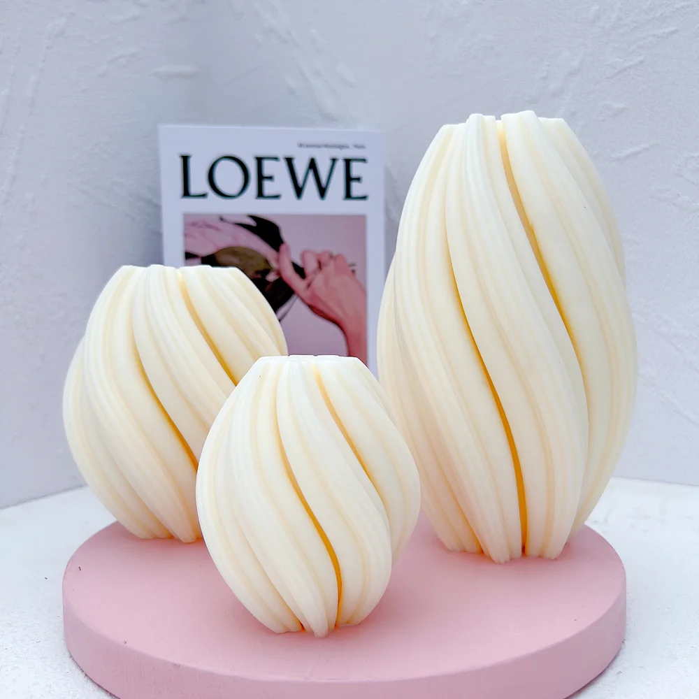 3 размера Геометрическая волна круглая свеча форма конус абстрактное искусство