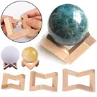 1 шт. новая деревянная подставка для дисплея, держатель для хрустальных шаров, основание для лампы в виде Луны, стеклянный Сферический кронштейн, деревянное ремесло, украшение для дома, настольное украшение