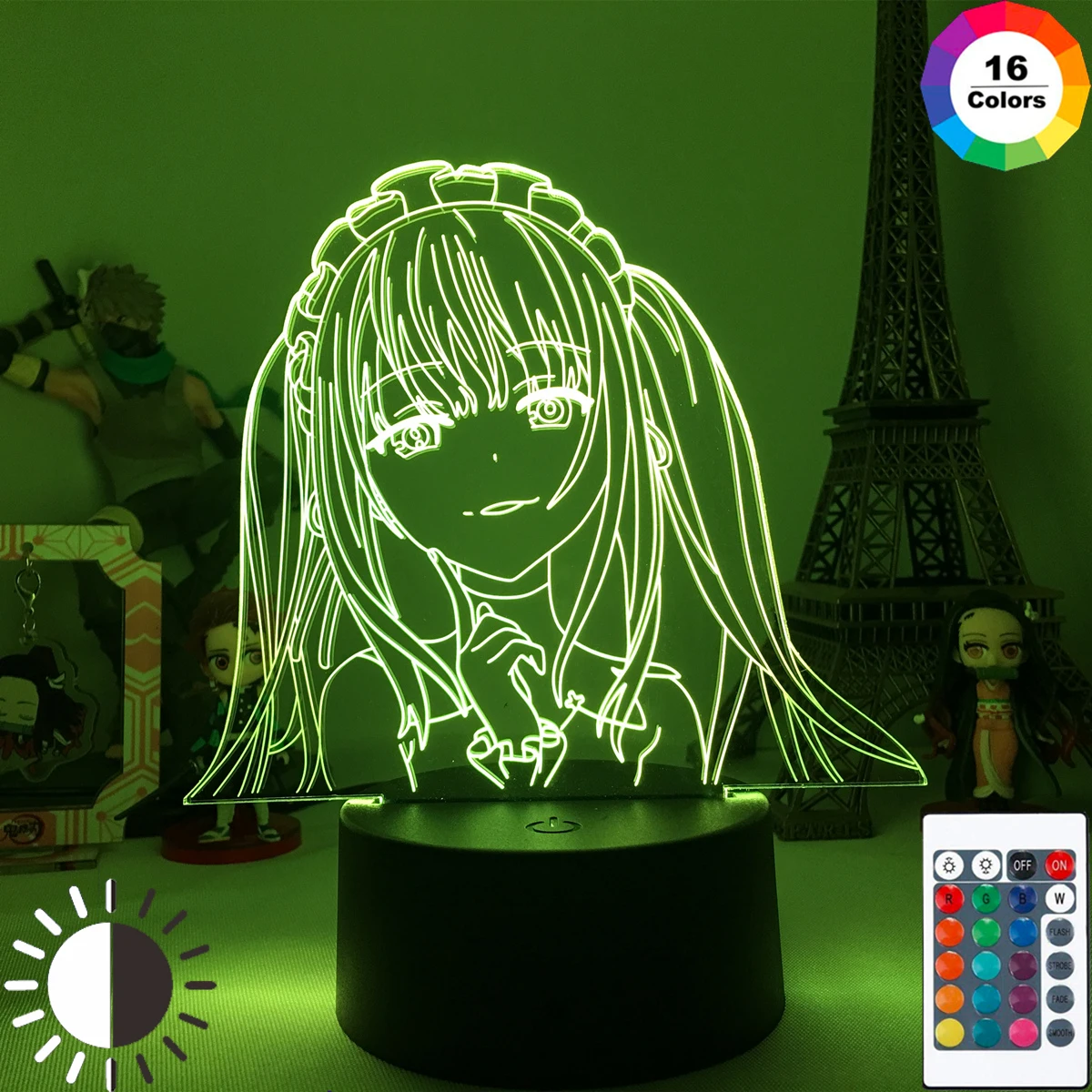 

LED Night Light Anime 3d Lamp Date A Live Kurumi Tokisaki for Room Decor Nightlight Birthday Gift Manga Date A Live Neon Light