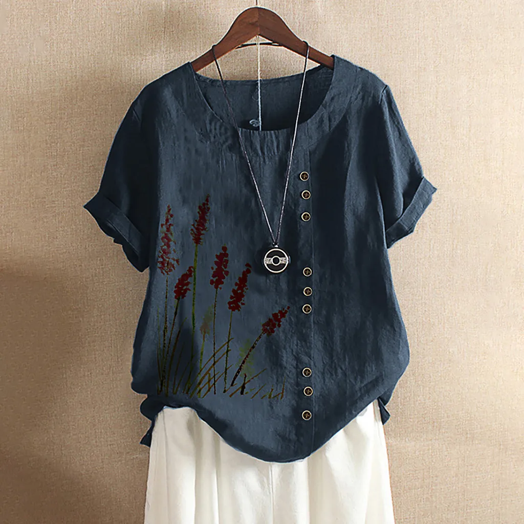 Женская летняя блузка с вышивкой элегантная льняная коротким рукавом и