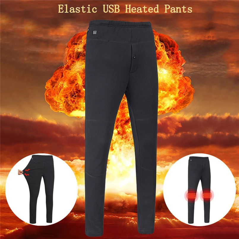 Электрические штаны теплый слой эластичное нижнее белье с USB зарядкой для мужчин