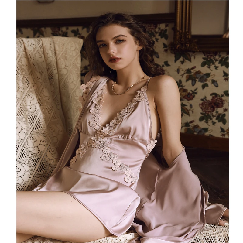 Набор женских халатов ночная рубашка из вискозы шелковое кимоно банный халат