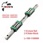 1 шт. HGR15 HGR20 квадратная линейная направляющая рельса 100-1100 мм + 2 шт. скользящих блока каретки HGH15CA HGH20CAFlang HGW15CC HGW20CC Запчасти для ЧПУ