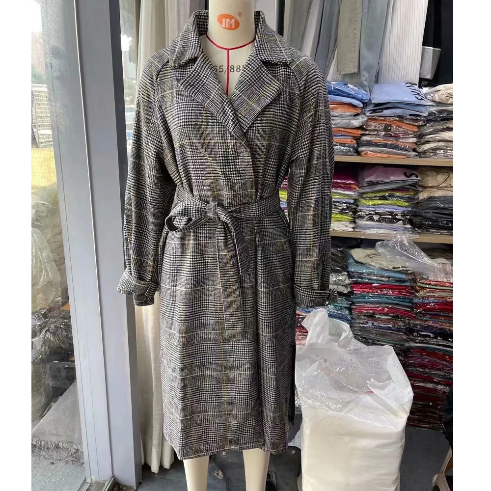 

Women's 2021 Autumn Coat Blazers Lace-Up Long Coat Fashion Long Sleeve Pocket Jacket Hot Women Coat Mujer Casual Female Jacket