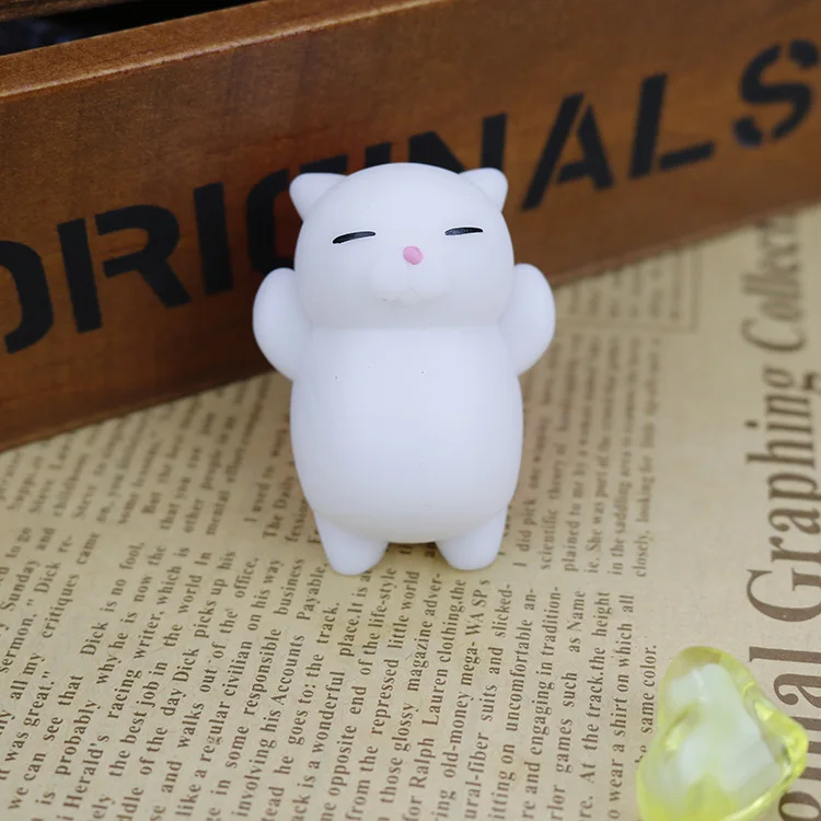 1 шт. игрушки на палец мягкие Мини Kawaii сжимаются растягивающиеся животные Исцеление стресс белый серый Кот животные Анти-Стресс ручные игрушки - Цвет: C
