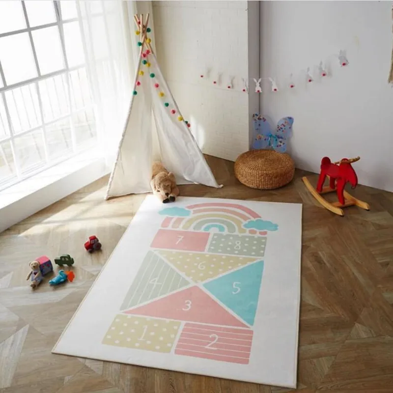 

Скандинавский Радужный ковер, коврик для ползания, украшение для детской комнаты, игровой коврик для детей, Детский коврик для спортивного ...