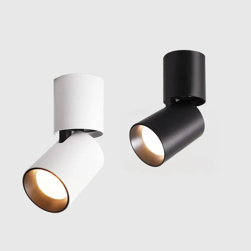 Черный/белый складной поверхностный монтируемый вниз светильник светодиодный с