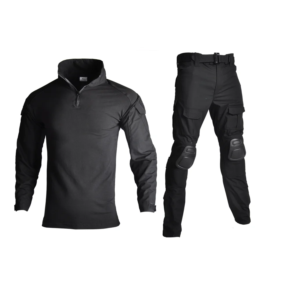 Black Kryptek Mandrake BDU G3 Униформа рубашка и брюки страйкбол Painball Боевая Тактическая Военная форма W/Наколенники охотничья одежда - Цвет: Black
