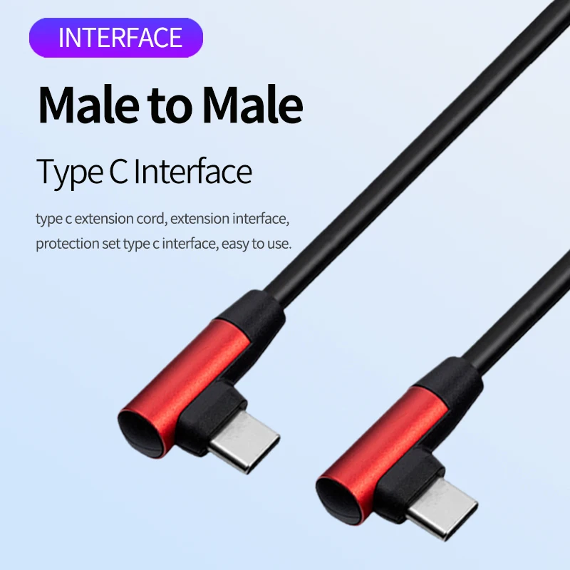 90 Degree Right Angle Type-c Wire Type c to Male Interface Double type-c Cables For Mobile Phone Tablet Laptop | Мобильные телефоны