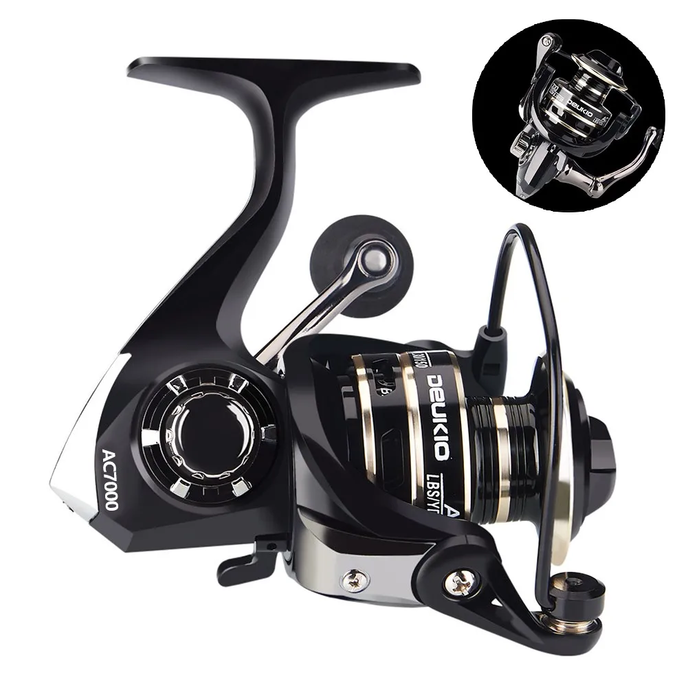 

Deukio Metal 5.2:1 Fishing Spinning Reel 8KG Max Drag Spool Wheel Fishing Reel Waterproof Spinning Fishing Reel AC2000-AC7000