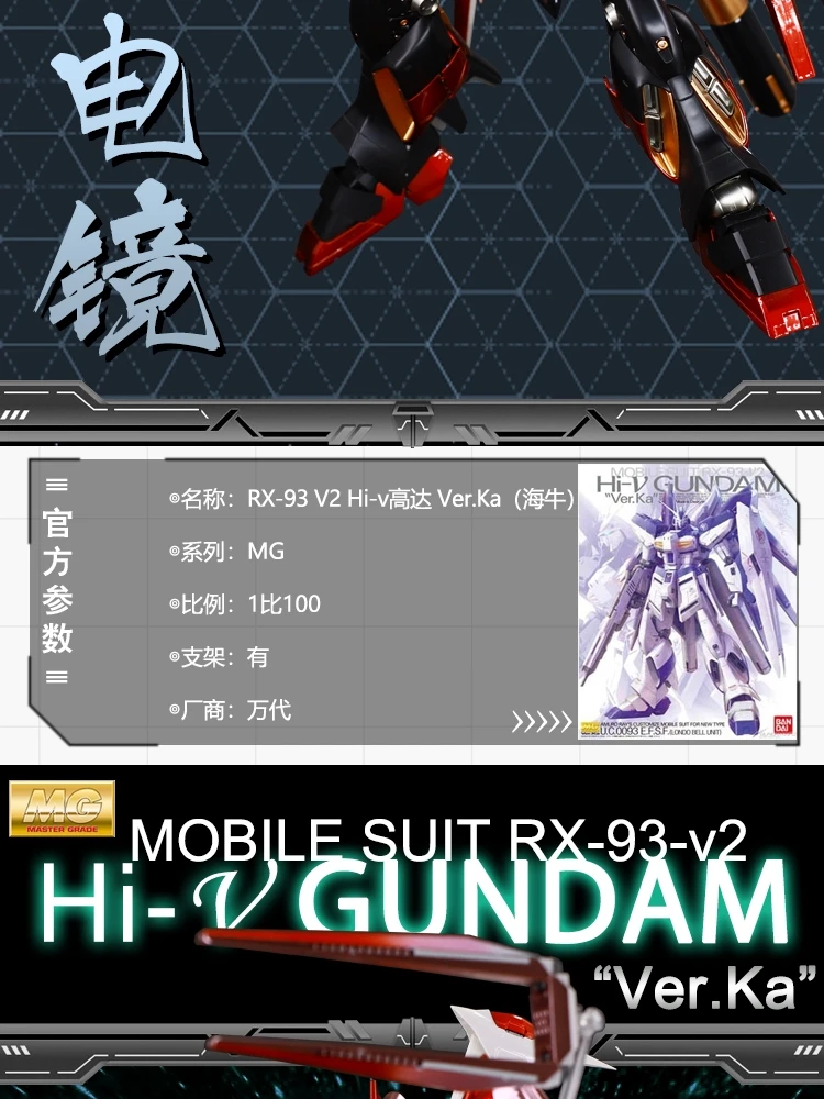 BANDAI MG 1/100 RX-93-V2 Hi-V-воина гундама панель с карточками модель Wandai металлический раскраска игрушки Фигурки