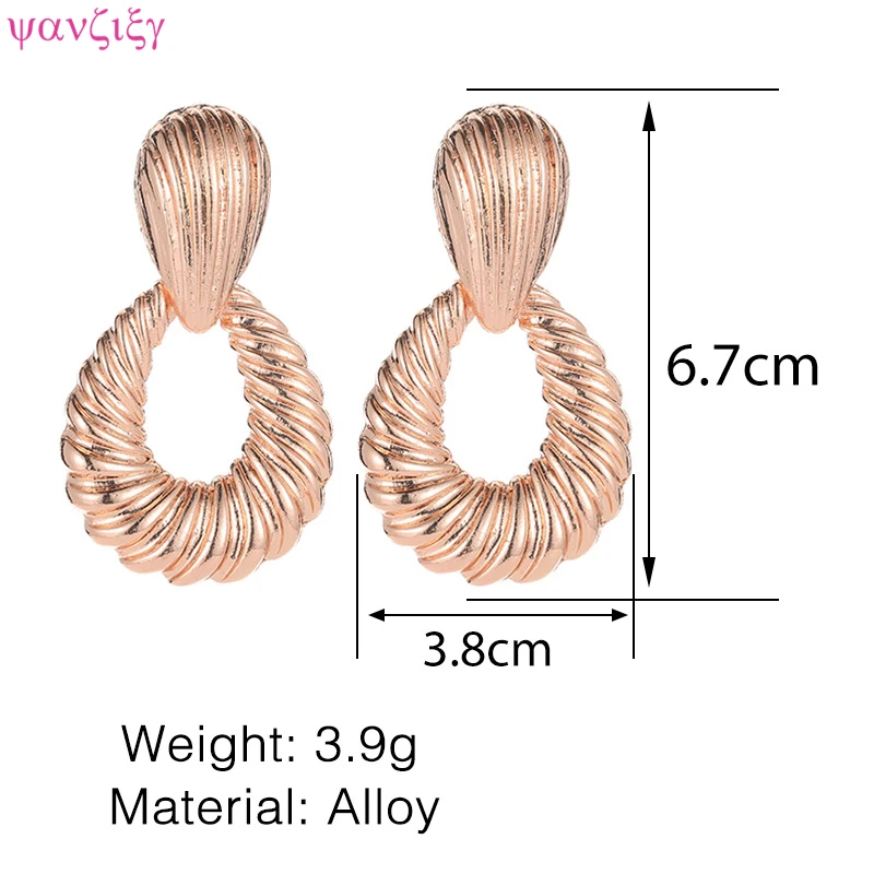 

Earrings Gold Color Big Dangle Earrings for Women Fashion Geometric Round Vintage Punk Statement Drop Earring Party Jewelry