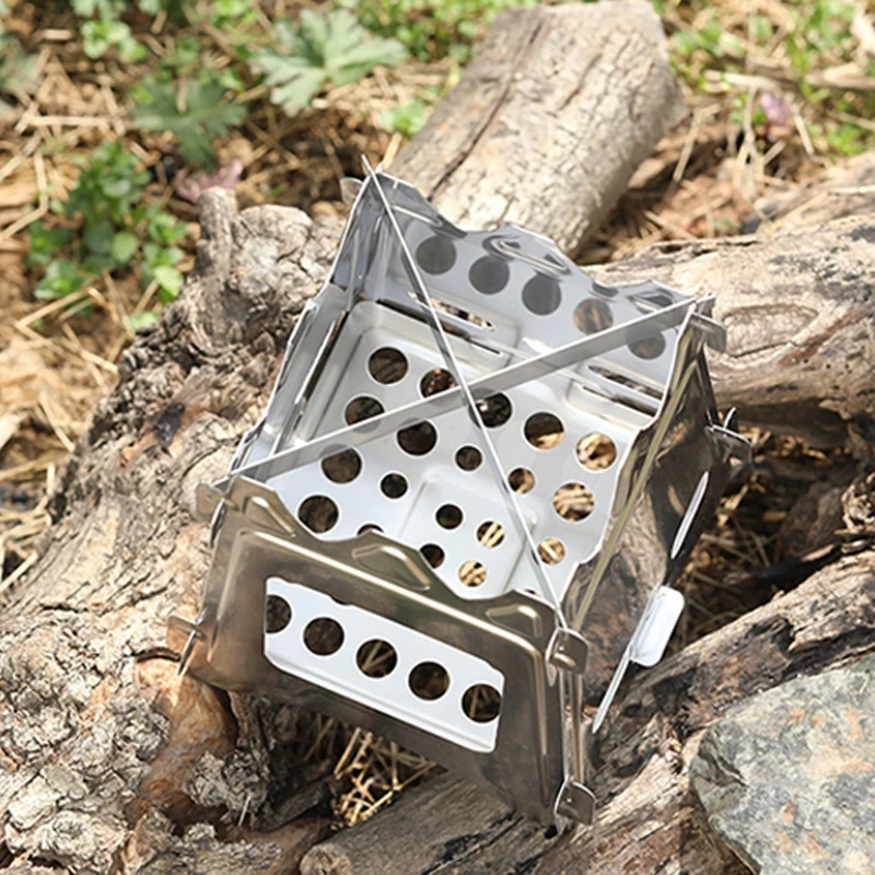 

Stainless Steel Stove Camping Collapsible Wood Burner for Picnic Hiking Barbecue Outdoor Cookware